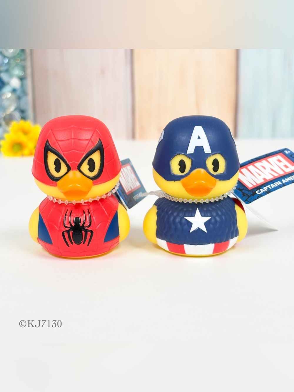 Duckalooz DC Comics Marvel Captain America and Spider Man Rubber Duck Duckie NWT